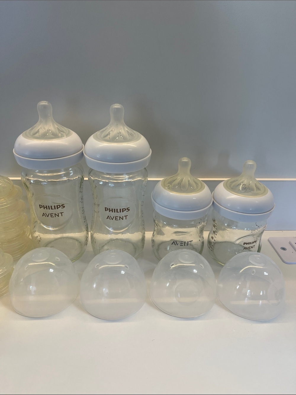 Philips Avent Clear Baby Bottles with White Caps and Nipples - 4 Pack